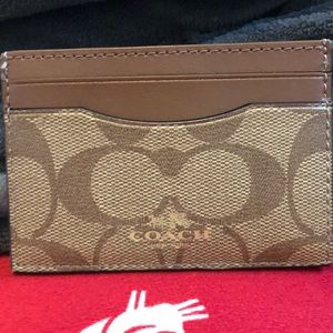 COACH CARD CASE IN SIGNATURE CANVAS